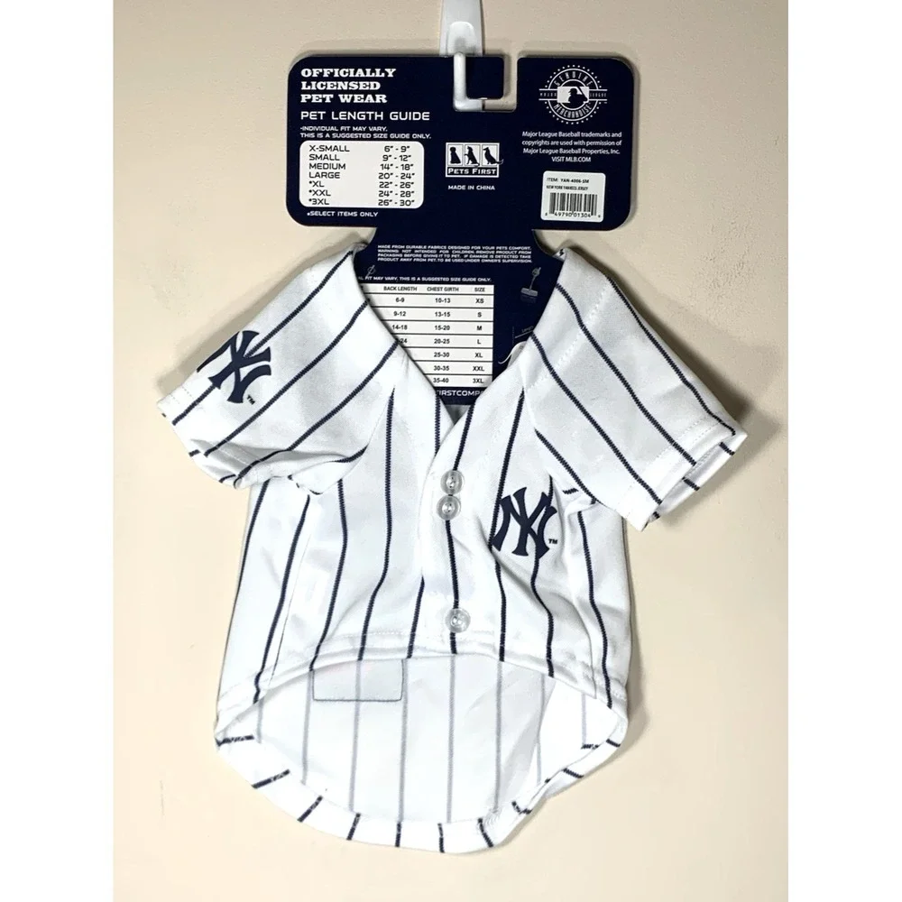 New York Yankees MLB Dog Jersey Small 9-15 lbs Pet First Pinstripe Costume NEW